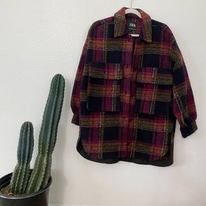 Zara flannel shirt jacket